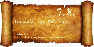 Turcsányi Mária névjegykártya